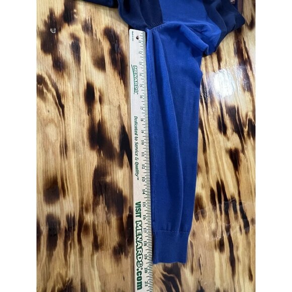 Michael Kors Sweater Women Size Small Blue Cotton Blend Long Sleeve Classic City - Picture 6 of 11